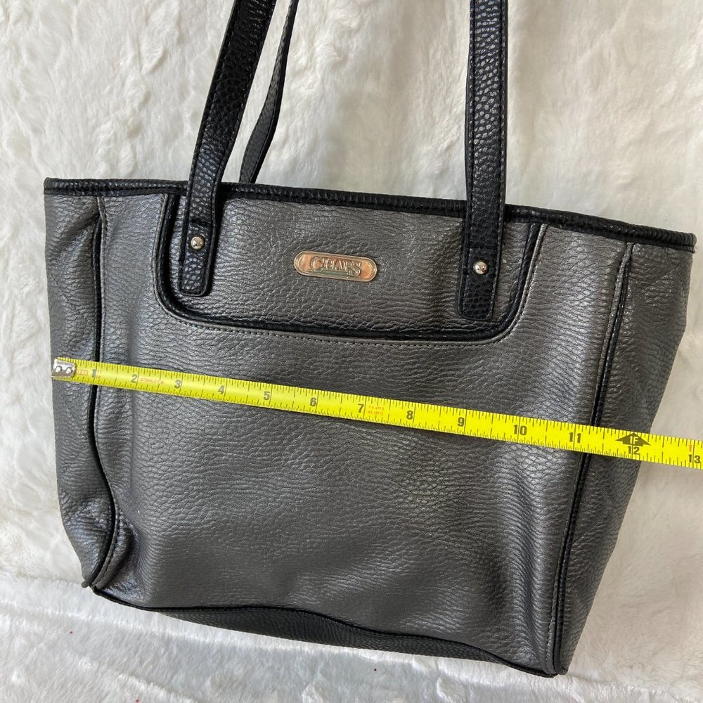 Chaps Pebble Gunmetal texture Shoulder Bag soft Classic Look - Picture 10 of 10
